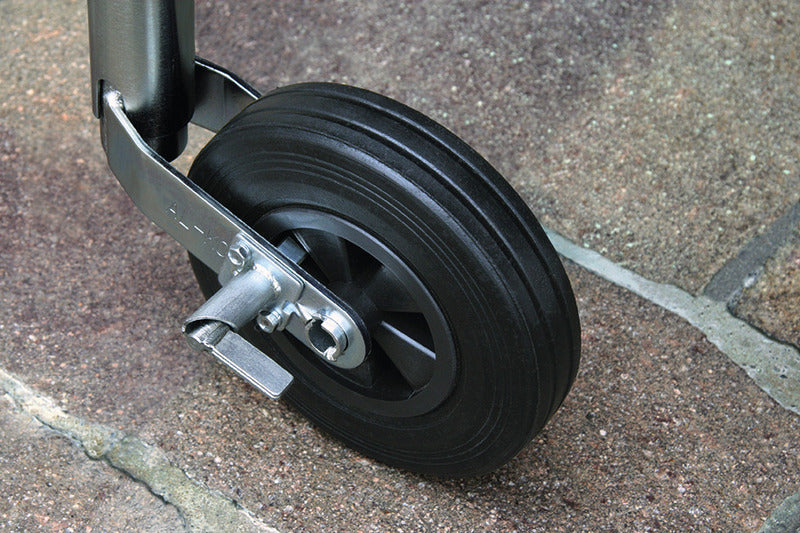 Steunwiel met pinstop, massief rubber wiel 200x50mm