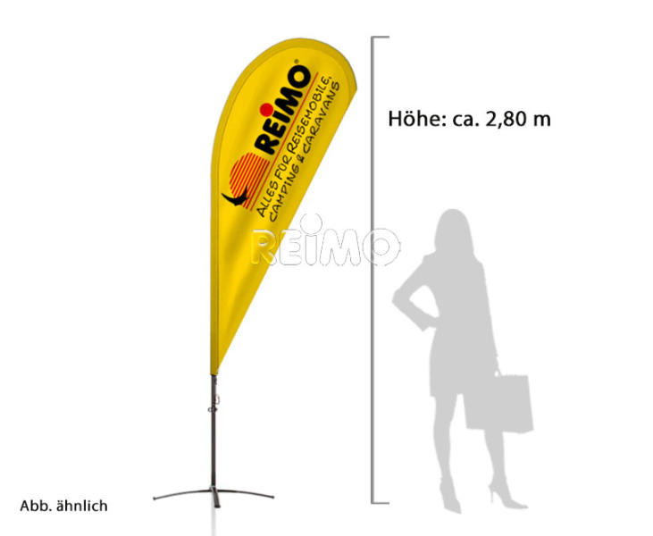 -Dropflag compleet systeem, hoogte 280cm
