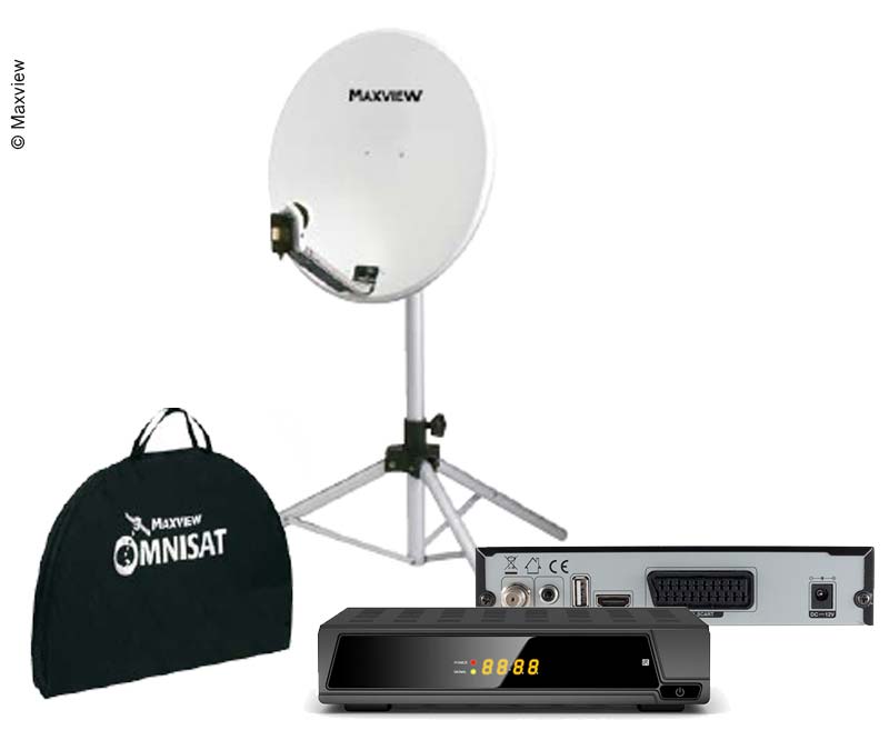 Portable satelliet-kit 65cm met receiver + easy find LNB