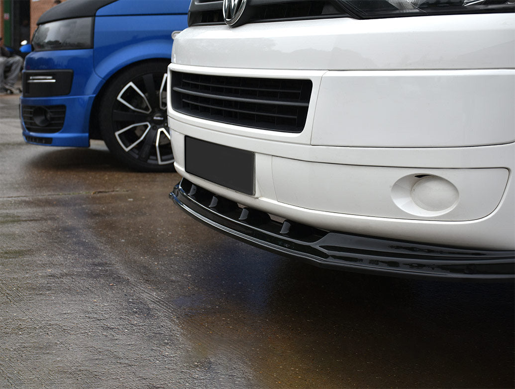 VW Transporter T5.1 voorspoiler V2 | hoogglans zwart