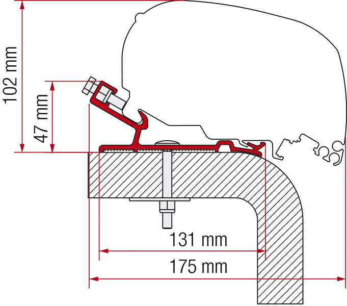 Markisen-Adapter F80 Voor Hymer