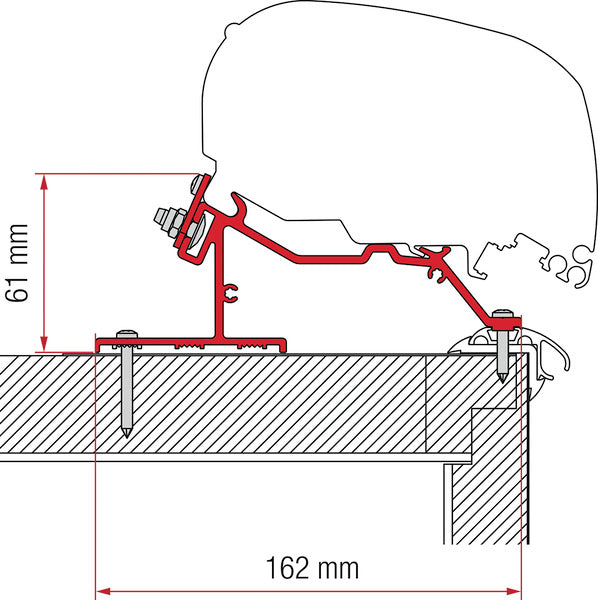 Wohnwagen-Adapter Markise F65L En F80S Caravan Roof 290cm
