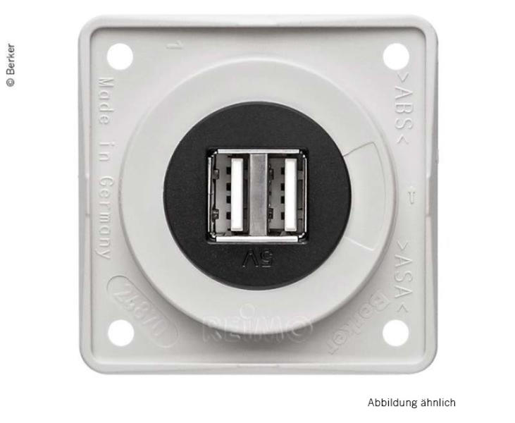 Berker USB-laadcontactdoos 12V dubbel