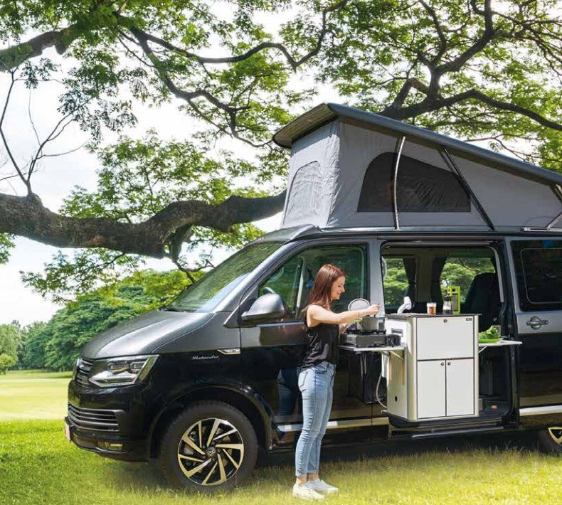 Reimo Slaaphefdak Volkswagen Transporter T5/T5.1/T6/T6.1 SWB KWB korte wielbasis - Voor hoog - Met Spoiler