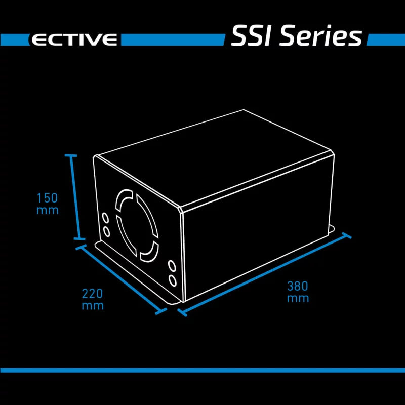 ECTIVE SSI 10 4-in-1 sinusomvormer 1000W/12V sinusomvormer met MPPT-zonnelaadregelaar, lader en NVS