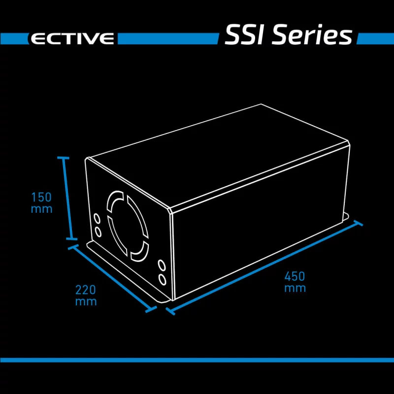 ECTIVE SSI 15 1500W 12V Zuivere Sinus omvormer