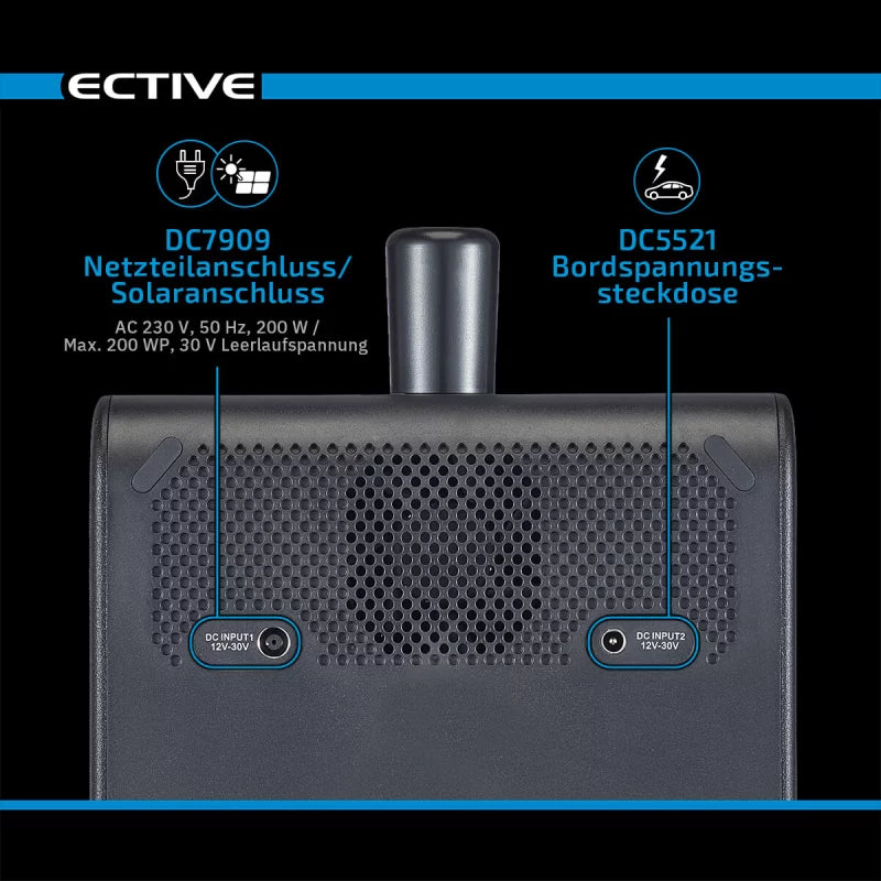 ECTIVE BlackBox 15 Powerstation 1500W 1497,6Wh zuivere sinusgolf 230V LiFePO4 lithiumbatterij 58,5Ah 25,6V