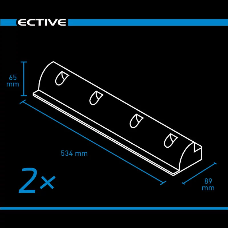 ECTIVE 7-delige lange complete montageset voor zonne-installatie (zwart)