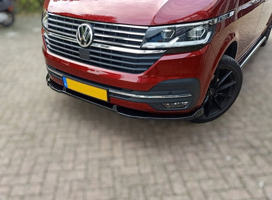 VW Transporter T6.1 voorspoiler V4 | hoogglans zwart