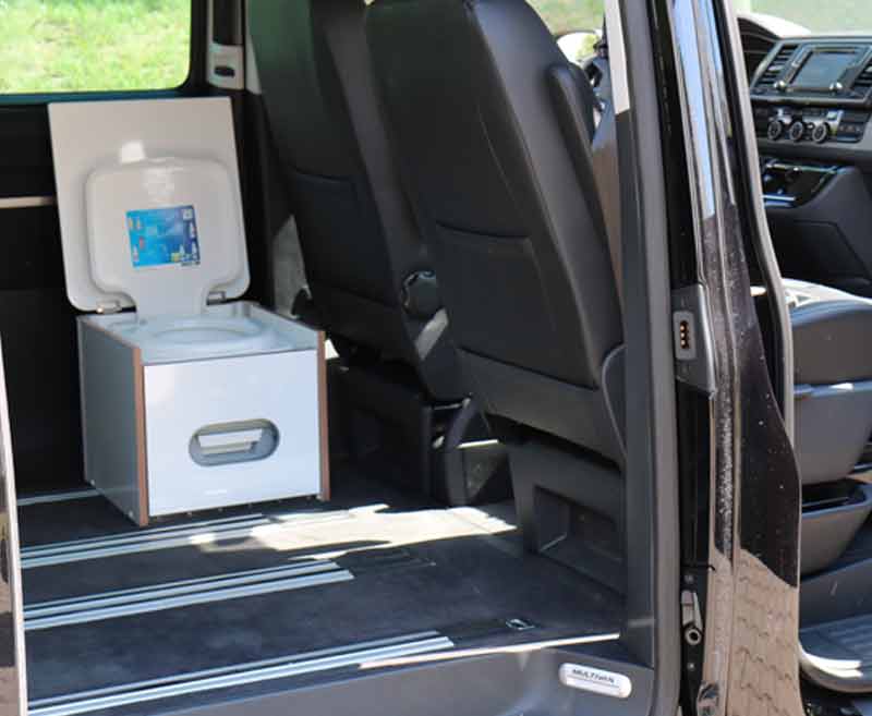 Porta-Potti-Box met HPL laminaat wit met grijze bekleding