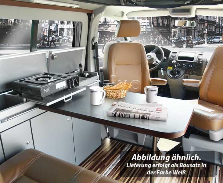 meubellijn CityVan, hoogglans wit voor VW T6/5 korte wielbasis