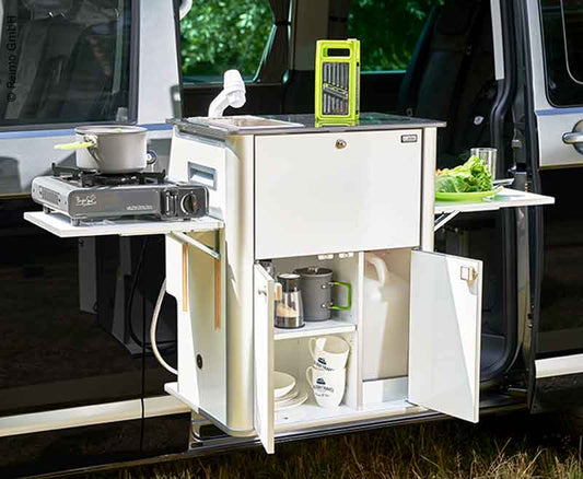Multifunctioneel keukenblok "EASY- KÜCHE" - hoogglans wit, montage Links