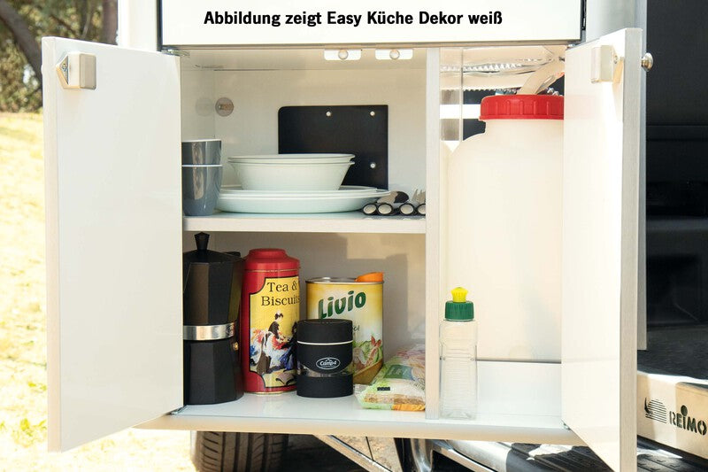Multifunctioneel keukenblok "EASY- KÜCHE" - mat zwart, rechtse montage