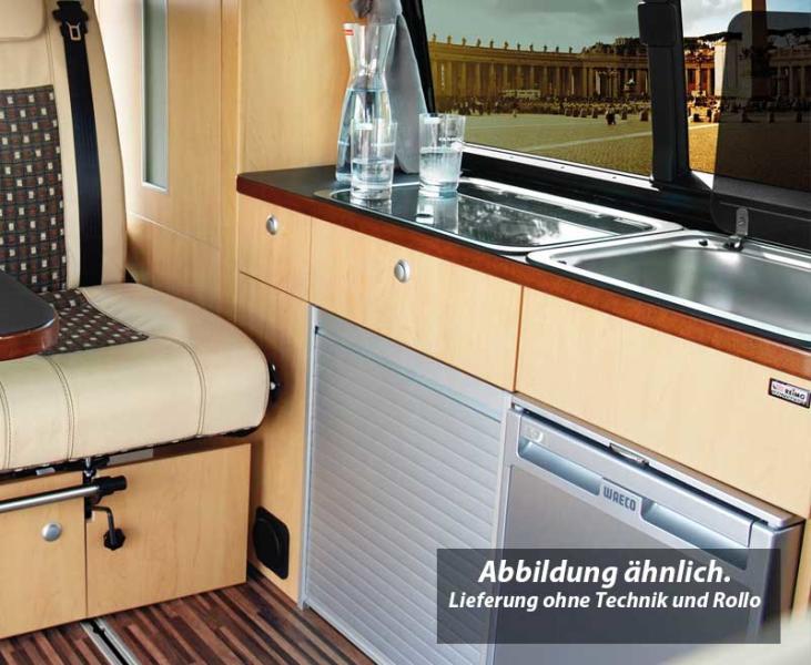 Meubellijn VW T5/T6 KR TrioStyle, afwerking met appelhout; kit zonder rolluikdeu