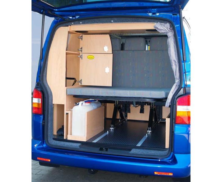 Meubellijn VW T5/T6 KR TrioStyle, afwerking met appelhout; kit zonder rolluikdeu