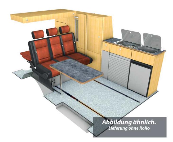 Meubellijn VW T5/6 LR TrioStyle-decoratieappelset zonder rolluikdeur