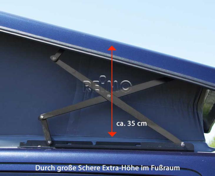 Slaapdak WIT VW T5&T6, superplat, achterkant hoog, lang wielbasis