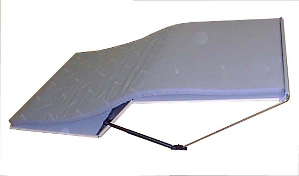 Slapend dakbed VWT4 kR superfl. Voorzijde hoog, lichtgrijs laminaat