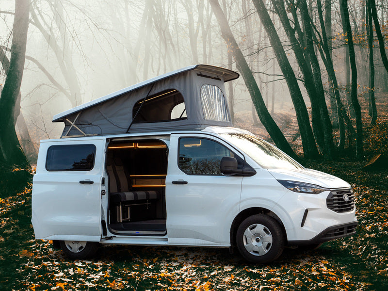 Ford Custom V710 L1 slaapdak - Hoog Voorzijde - Open hemelbalg - Normaal - Wit - Met LED