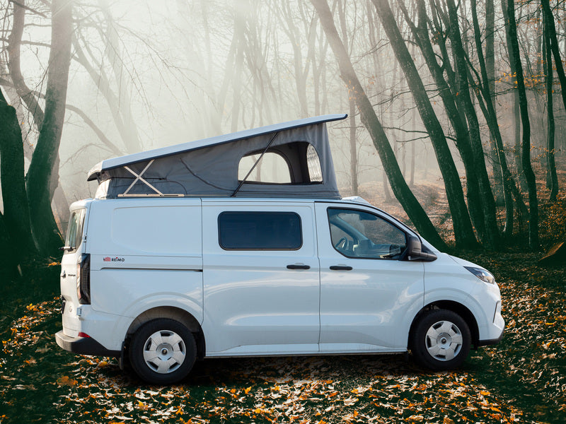 Ford Custom V710 L1 slaapdak - hoog Voorzijde - standaard balg - voorgevormde hemel - wit