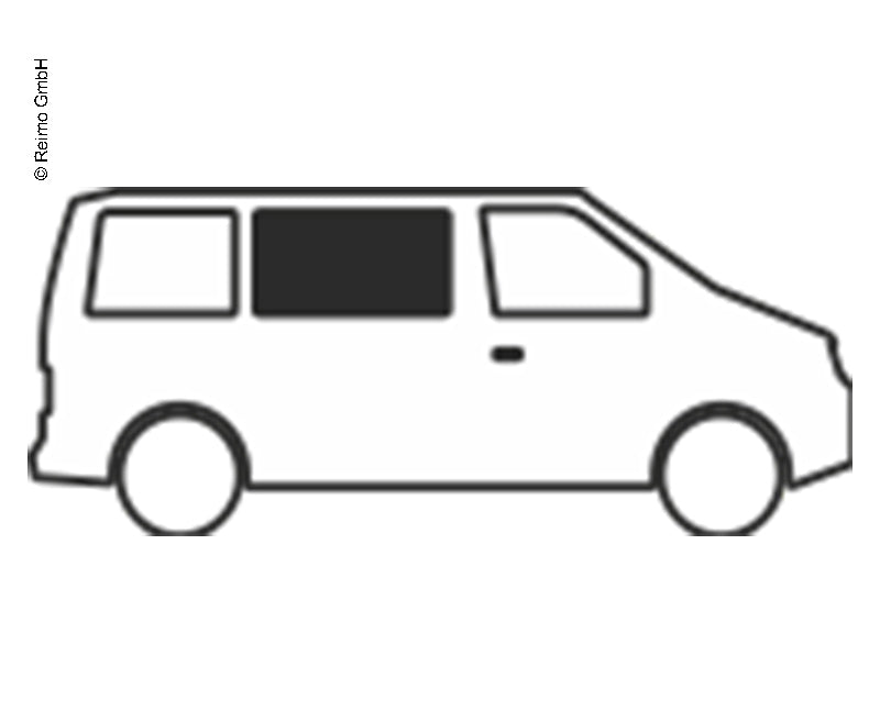 Schuifraam rechts VW T4, echt glas, 1126x523, bouwjaar 1990-2004