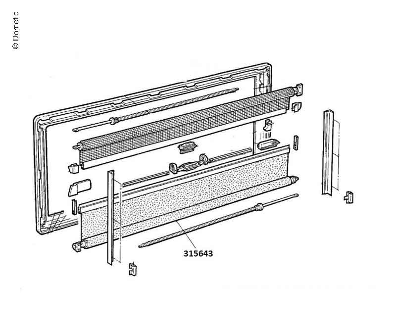 S4 Raamreserveonderdeel - verduisteringsrolluik in zilver/crème