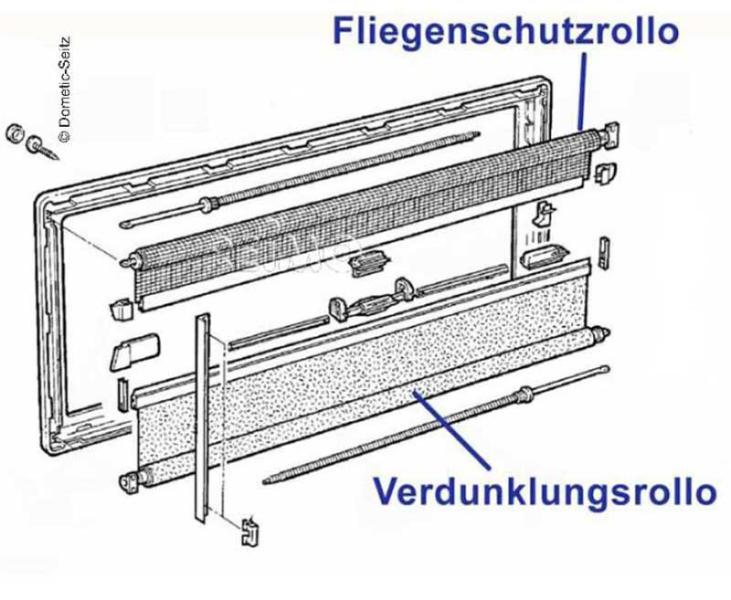 S4 Raamreserveonderdeel - verduisteringsrolluik in zilver/crème