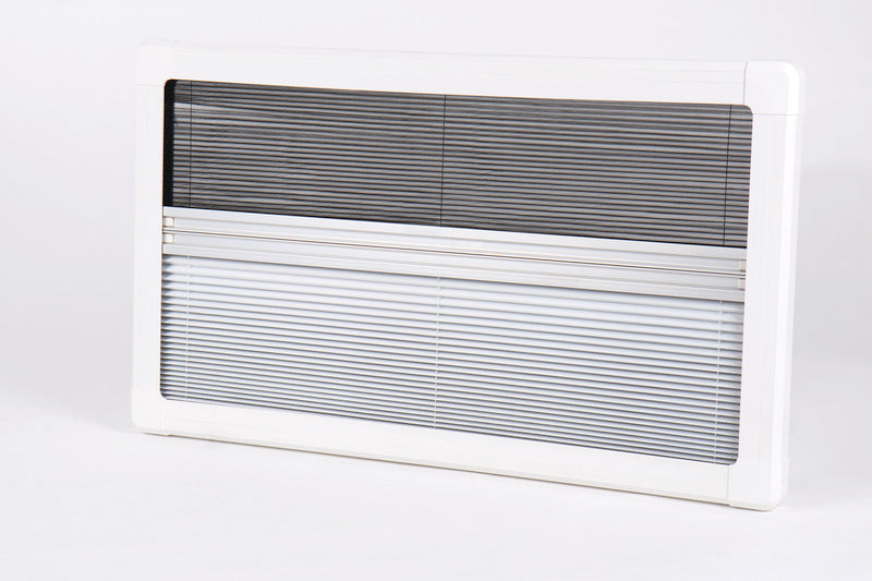 Aluminium binnenframe wit, met verduisteringsrolgordijn + insectenhor voor RW STYLE 350x500