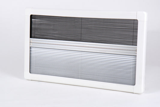 Verduisteringsgordijn en insectenhor voor RW Compact 700x450, aluminium frame, wit