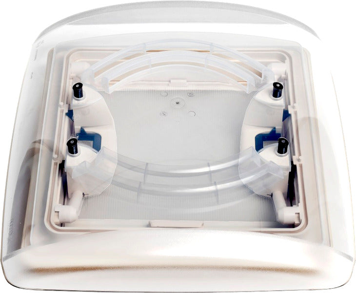 Dakkap Vision Vent S per 28x28cm wit, gerookt glas, dubbel geplooid