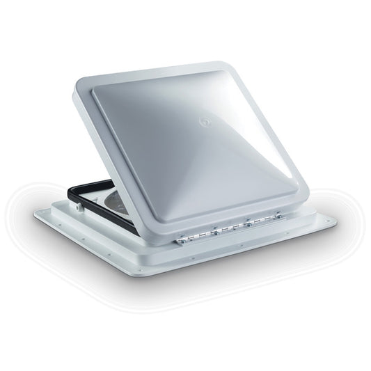 Dakkap met 12 Volt ventilatorkap: mat glas 40x40cm