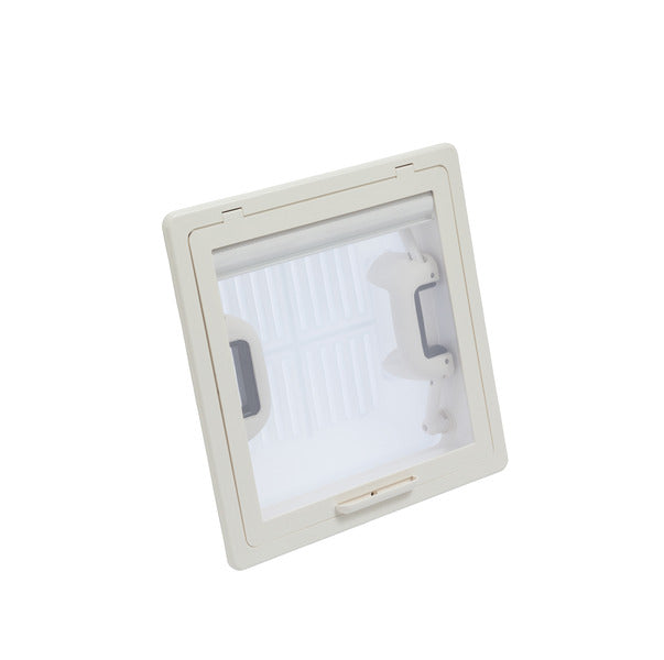 Dakkap grijs met muskietennet 280x280, opaalglas, binnenframe grijs