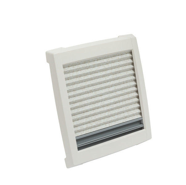Dakkap grijs met muskietennet 280x280, opaalglas, binnenframe grijs
