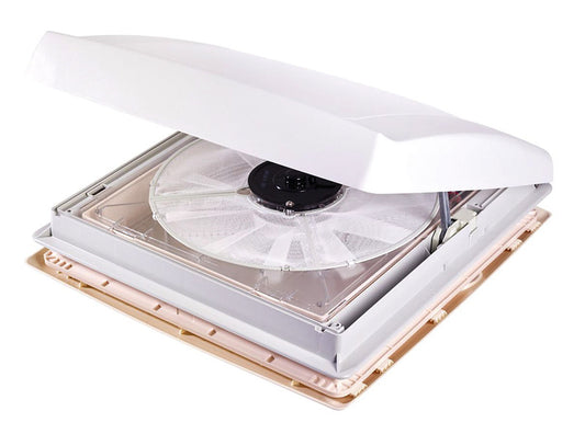 Dakkap Omni-Vent met 12 Volt ventilator 40x40 wit