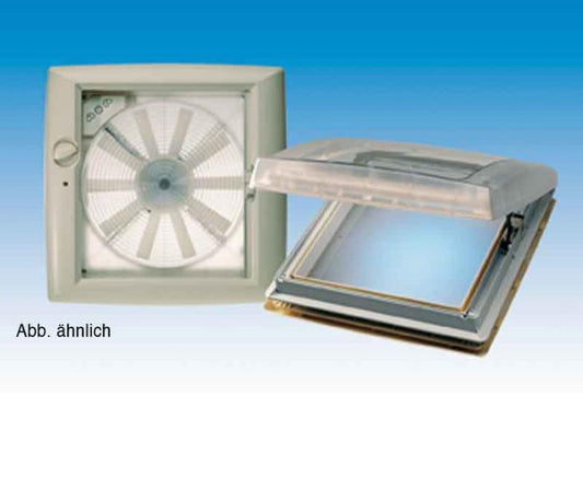 Dakkap Omni-Vent met 12 Volt ventilator 40x40 doorschijnend