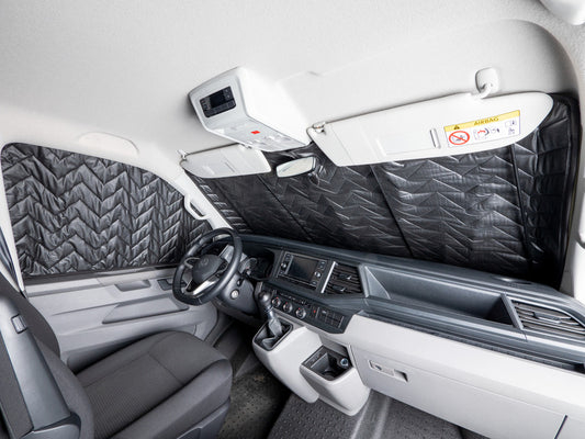 Thermomat magneet bestuurderscabine 3-delig Ford Tourneo vanaf 23 met spiegel zwart