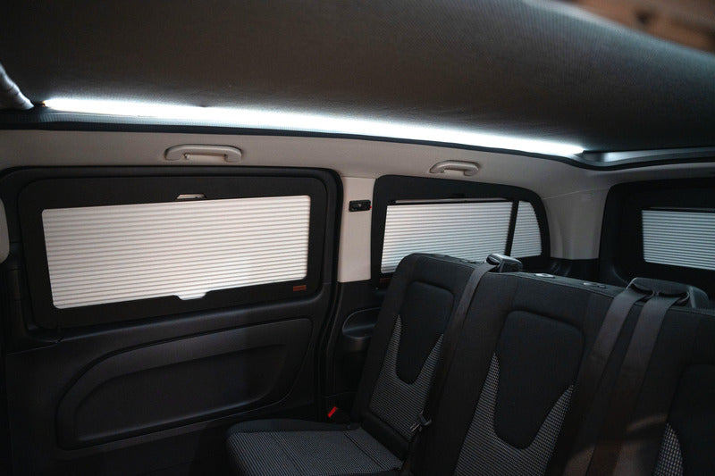 DarkSleep – Hoogwaardige rolgordijnen – Ford Tourneo Custom – >2024, korte + lange wielbasis – schuifdeur linksvoor