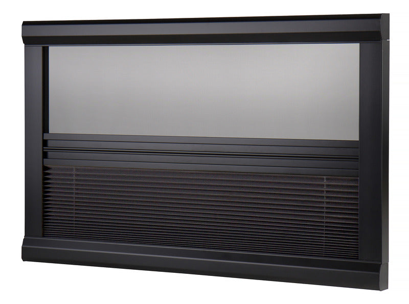 Verduisteringsrolgordijn en insectenwering UniFrame 900x450, aluminium frame, zwart