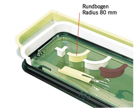 Venster binnenbekleding lichtgrijs - rondboogradius 80 mm