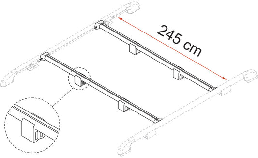 Dwarsbalk voor dakrail 41100