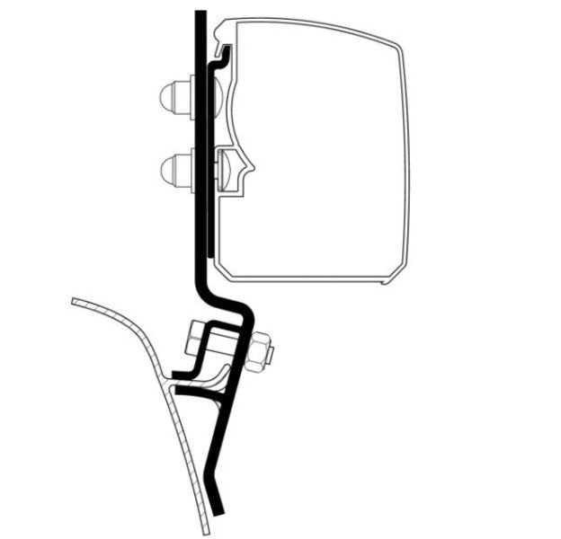 Thule adapter - VWT2/T3 tot bouwjaar 7/90, 3st.