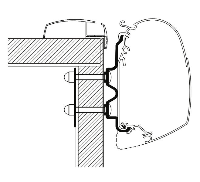 Zonneluifeladapter voor Thule Omnistor TO5200 Hobby Optima Ontour