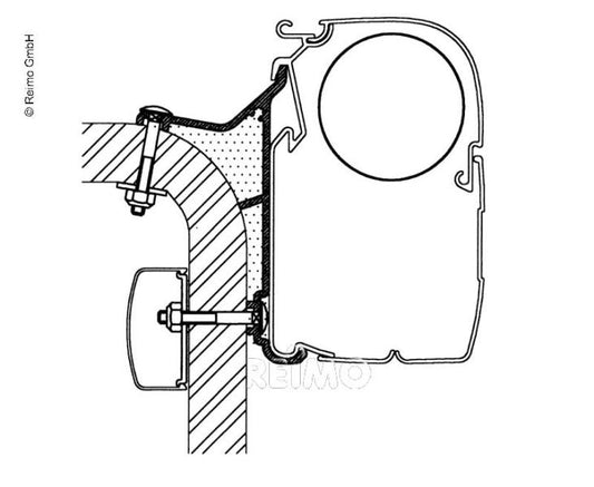 Zonneschermbevestigingsadapter voor Hymer Van B2