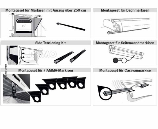 Montageset voor zijwandluifels