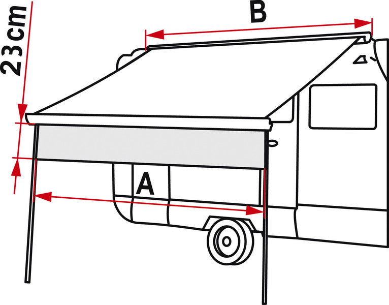 Zonaanzicht Volant - zonneklep voor F45, F65, F70, F35, Caravanstore