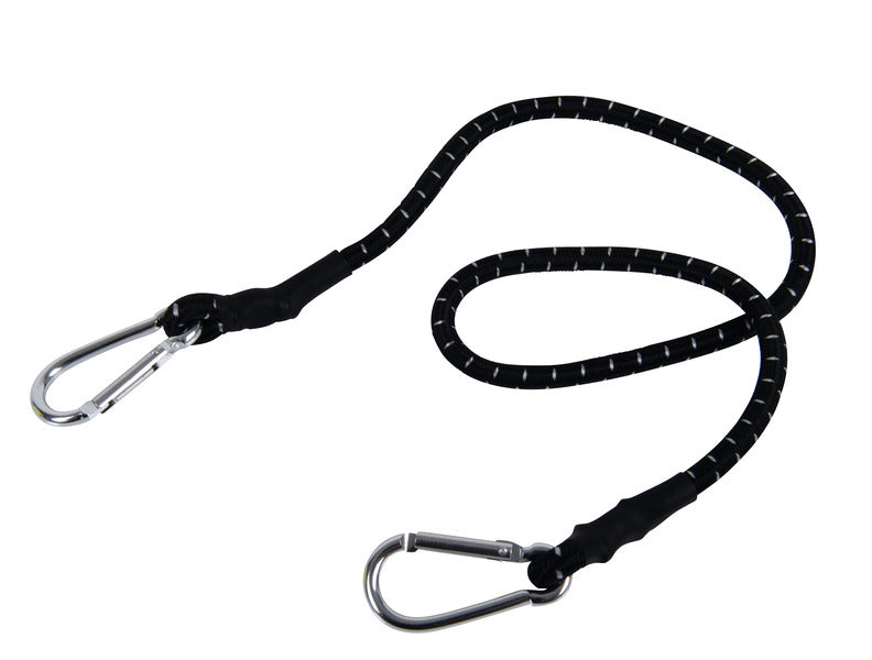 Bungee uit rubber 80-140cm uitbreidbaar met aluminium haak, zwart