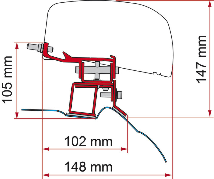 Adapter voor dakluifel F40van Mercedes V-klasse vanaf 2014