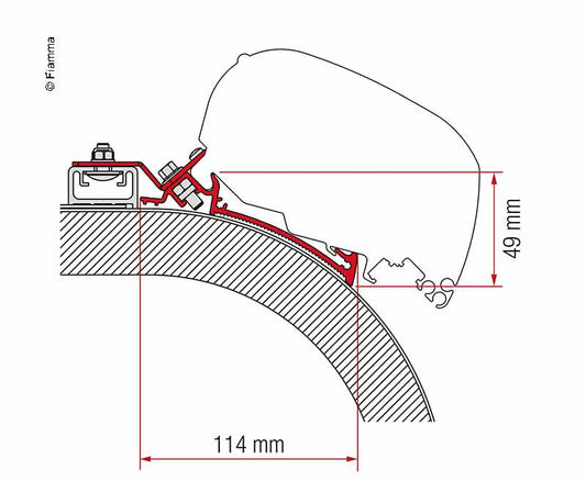 Adapter Markise F65L En F80S Rapido Distinction 400 cm