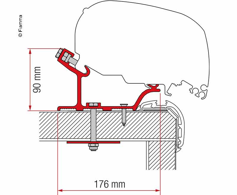 Adapter Markise F65L En F80S Voor Kit Carthago Malibu 340 cm