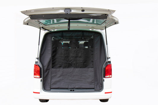 Muggennet achterklep voor VW T5/6/6.1, klittenbandsluiting, magneetsluiting